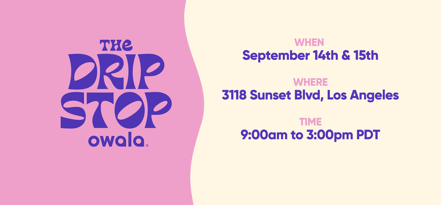 Owala Drip Stop dates, location, and time