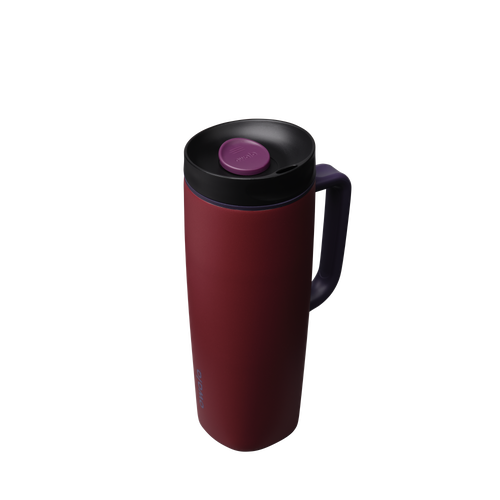 SmoothSip® Slider with Handle, Burgundy Bay / 24oz / Stainless Steel