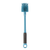 2-in-1 Bottle Brush; medium blue long-handled bottle brush with dark gray grip and blue loop ring at base
